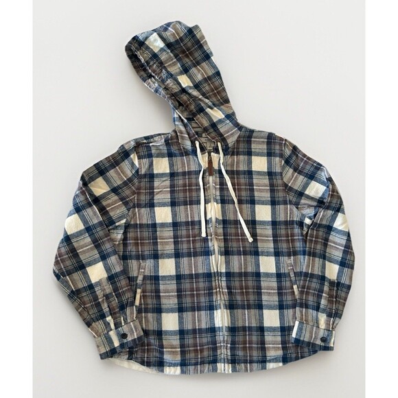 L.L. Bean Scotch Plaid Full Zip Hoodie Relaxed Fit Size Small Outdoors Fall - Picture 1 of 11